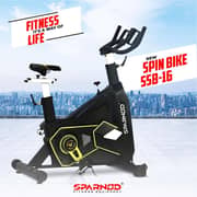 Sparnod Fitness SSB-16 Commercial Spin Bike Exercise Cycle with Comfortable Seat Cushion, Silent Belt Drive, Heavy Flywheel for Cardio Training and Workout