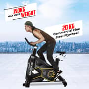 Sparnod Fitness SSB-16 Commercial Spin Bike Exercise Cycle with Comfortable Seat Cushion, Silent Belt Drive, Heavy Flywheel for Cardio Training and Workout