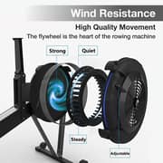Sparnod Fitness Air Rowing Machine For Full Body Home Workout Foldable Rowing Machine With Lcd Performance Monitor Display, Flywheel Home Gym Exercise Equipment