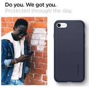 Spigen Liquid Air designed for iPhone SE 3 case cover (2022)/iPhone SE case (2020)/iPhone 8 case/iPhone 7 case - Midnight Blue