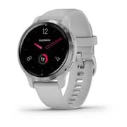 Garmin Venu 2S Silver Stainless Steel Bezel with Mist Gray Case and Silicone Band 40mm Smartwatch