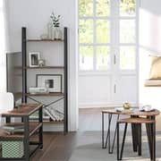 Mahmayi Industrial Nesting Coffee Table, Set Of 3 End Tables For Living Room, Stacking Side Tables, Sturdy And Easy Assembly, Wood Look Accent Furniture With Metal Frame