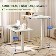 Mahmayi All-in-one Standing Desk With Adjustable Height | Usb Charging| Table With Storage Drawer (without Usb Charging Ports, White)