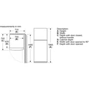 Bosch Free Standing Top Mount Refrigerator 485 Litres KDN55NL2E8