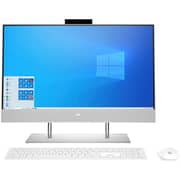 HP (2020) All-in-One Desktop - 11th Gen / Intel Core i7-1165G7 / 23.8inch FHD / 1TB HDD+256GB SSD / 16GB RAM / Shared Intel Iris X Graphics / Windows 10 Home / English & Arabic Keyboard / Silver / Middle East Version - [24D-P1000]