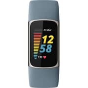 فيتبيت FB421SRBU Charge 5  أجهزة تعقب اللياقة البدنية أزرق / بلاتينيوم من الفولاذ المقاوم للصدأ