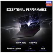 Asus ROG Zephyrus S17 Gaming Laptop - 11th Gen – Core i9 2.5GHz 32GB 2TB 16GB Win10 17.3inch WQHD Black NVIDIA GeForce RTX 3080 English/Arabic Keyboard GX703HS K4021T (2021) Middle East Version