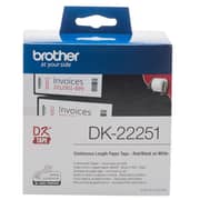 Brother Dk-22251 Continuous Paper Label Roll Black And Red On White 62mm