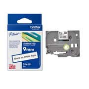 Brother Tze-221 9mm Black On White Laminated Tape