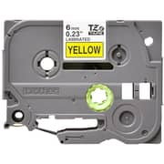 Brother Tze-611 6mm Black On Yellow Tape