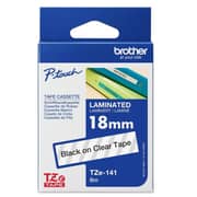 Brother Tze-141 18mm Black On Clear Laminated Tape