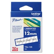 Brother Tze-135 12mm White On Clear Laminated Tape