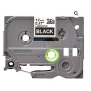 Brother Tze-335 12mm White On Black Laminated Tape
