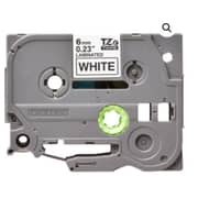 Brother Tze-211 6mm Black On White Laminated Tape