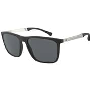 Emporio Armani Rectangle Rubber Black For Men Sunglass