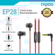 Rapoo EP28 Wired In Ear Earphones Red