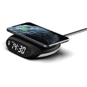 Mycandy Multifunctional Fast Wireless Charger with Digital Alarm Clock Black