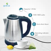 Gratus Electric Kettle 1.8 L Stainless Steel 360 Cordless GKSS1815AC
