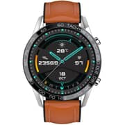 Xcell Classic‑3Talk Smart Watch 1.69″ HD Silver (Brown Leather Strap)