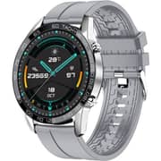 Xcell Classic‑3Talk Smart Watch 1.69″ HD Silver (Grey Silicon Strap)
