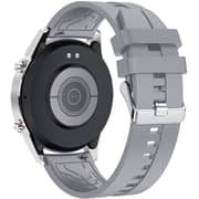 Xcell Classic‑3Talk Smart Watch 1.69″ HD Silver (Grey Silicon Strap)