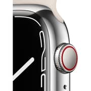 Apple Watch Series 7 GPS + Cellular, 41mm Silver Stainless Steel Case with Starlight Sport Band - Middle East Version