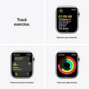 Apple Watch Series 7 GPS + Cellular, 41mm Silver Stainless Steel Case with Starlight Sport Band - Middle East Version