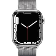 Apple Watch Series 7 GPS + Cellular, 41mm Silver Stainless Steel Case with Silver Milanese Loop - Middle East Version