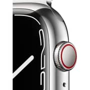 Apple Watch Series 7 GPS + Cellular, 41mm Silver Stainless Steel Case with Silver Milanese Loop - Middle East Version