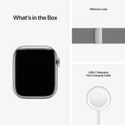 Apple Watch Series 7 GPS + Cellular, 41mm Silver Stainless Steel Case with Silver Milanese Loop - Middle East Version