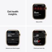 Apple Watch Series 7 GPS + Cellular, 45mm Gold Stainless Steel Case with Dark Cherry Sport Band