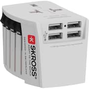 Skross 1302961 World Travel Adaptor W/4 USB Port White
