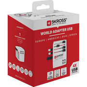 Skross 1302961 World Travel Adaptor W/4 USB Port White