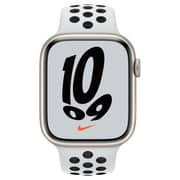 Apple Watch Nike Series 7 GPS, 41mm Starlight Aluminium Case with Pure Platinum/Black Nike Sport Band