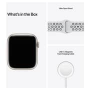 Apple Watch Nike Series 7 GPS, 41mm Starlight Aluminium Case with Pure Platinum/Black Nike Sport Band