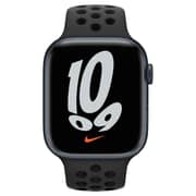 Apple Watch Nike Series 7 GPS، 41mm Midnight Aluminium Case with Anthracite / Black Nike Sport Band - عادي