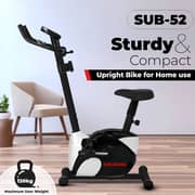 Sparnod Fitness Sub-52 Upright Bike For Home Gym Lcd Display, Height Adjustable Seat, Compact Design - Perfect Cardio Exercise Cycle Machine For Small Spaces