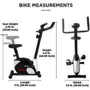 Sparnod Fitness Sub-52 Upright Bike For Home Gym Lcd Display, Height Adjustable Seat, Compact Design - Perfect Cardio Exercise Cycle Machine For Small Spaces