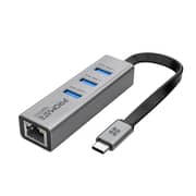 Promate Usb-c Hub With Ethernet Adapter, Multiport Usb-c To 1000mbps Rj45 Network Adapter With Ultra-fast 3 Usb Ports, 5 Gbps Data Transfer Speed For Macbook Pro/air, Imac, Ipad Pro, Surface, Xps, Gigahub-c
