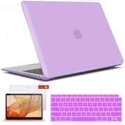 Rdn Macbook Air 13 Inch Case With Keyboard & Screen Protector M1 A2337 A2179 A1932 2020 2019 2018 Release, Slim Plastic Matte Hard Cover Compatible Mac Air 13.3 Inch Retina Display Touch Id Purple