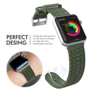 AhaStyle Stylish iWatch Band Breathable Silicone Wrist Strap Replacement Compatible with Apple Watch Series SE/6/5/4/3/2/1, iWatch 38mm 40mm 42mm 44mm(Pine Green, 42mm/ 44mm),