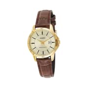 Women's Leather Quartz Analog Watch LTP-V004GL-9AUDF