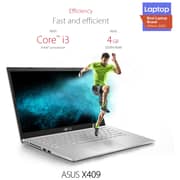 ASUS (2019) Laptop - 10th Gen / Intel Core i3-10110U / 14inch FHD / 4GB RAM / 256GB SSD / Shared Intel HD Graphics / Windows 10 Home / English & Arabic Keyboard / Silver / Middle East Version - [X409FA-EK590T]