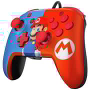Nintendo Switch Super Mario Faceoff Deluxe Audio Wired Controller Red/Blue
