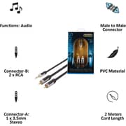 Profigold PROA3402 3.5mm To 2RCA Cable 2m Black