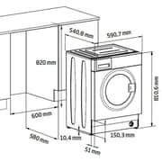 Beko Built-in 8/5kg Washer Dryer, 1400 RPM, 15 Programs, Wash & Wear, Daily Xpress 28 Min, Low Noise, White - HITV8733