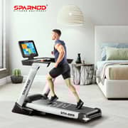 Sparnod Fitness STH-6010 Treadmill for Home Use - 40cm WiFi Touch Screen / Entertainment Apps / 6HP Motor / 150kg Capacity / 1-18.8 km/h / Auto-Incline / Foldable- Free Installation
