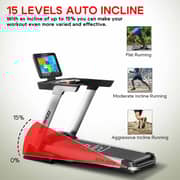 Sparnod Fitness STH-6010 Treadmill for Home Use - 40cm WiFi Touch Screen / Entertainment Apps / 6HP Motor / 150kg Capacity / 1-18.8 km/h / Auto-Incline / Foldable- Free Installation