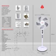 Stargold 16 Pedestal Fan Oscillating 60w Electric Stand Fan Sg-4041 White
