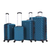 Stargold Set Of 4 Hardside Spinner Abs Trolley Luggage With Number Lock, Indigo Blue - 20, 24, 28, 32 Inches